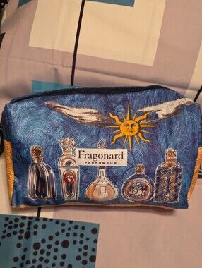 Fragonard, Blue Sun Cosmetic/ Toiletry Pouch, NWT, Large Soft Side.